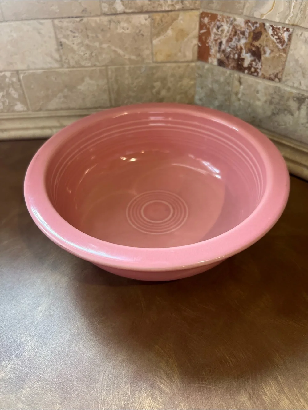 Rose Fiesta Ceramic Serving Bowl - Made in USA